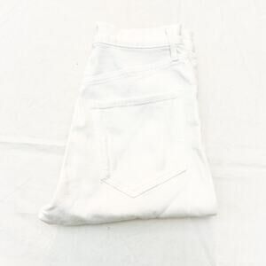 AGOLDE Riley White Button Fly Denim Jeans Raw Hem Straight Leg Size 26